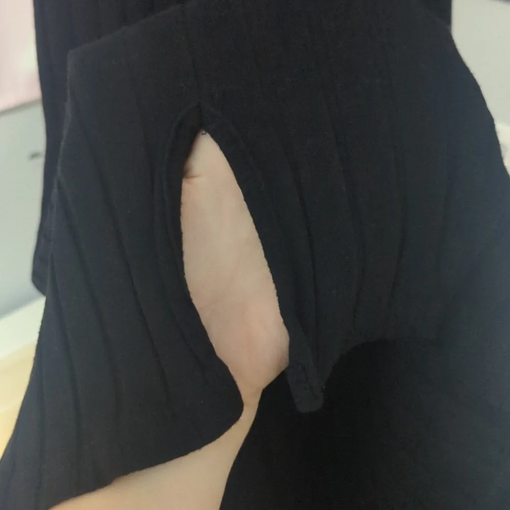 Ribbed Knit Bodycon Mini Dress with M Slits - Picture 4 of 4